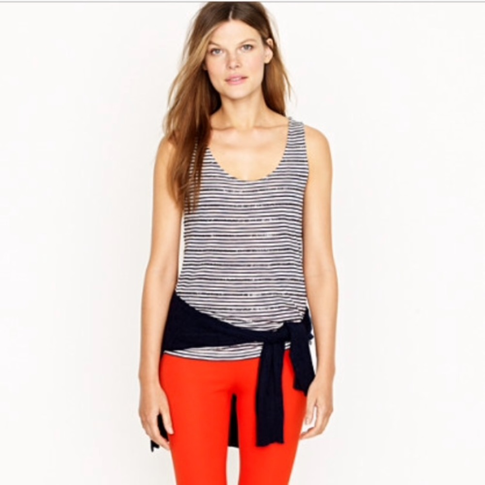 NWT J. Crew Sequin Striped Tank